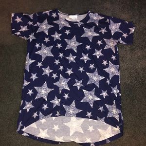 Lularoe shirt, blue with stars
